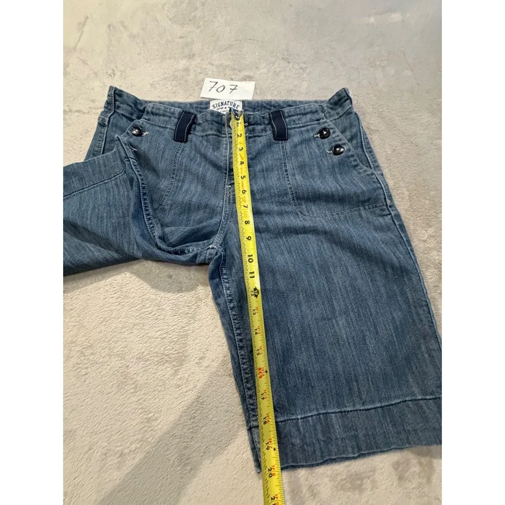 Signature Levi Strauss Denim Shorts Womens 12 Blue Nautical Bermuda